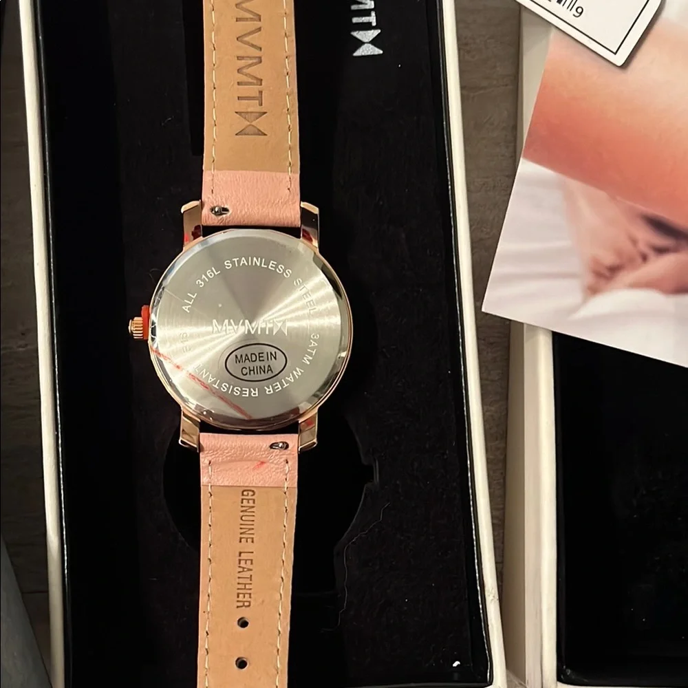 NEW MVMT Leather Band Minimalist Watch
